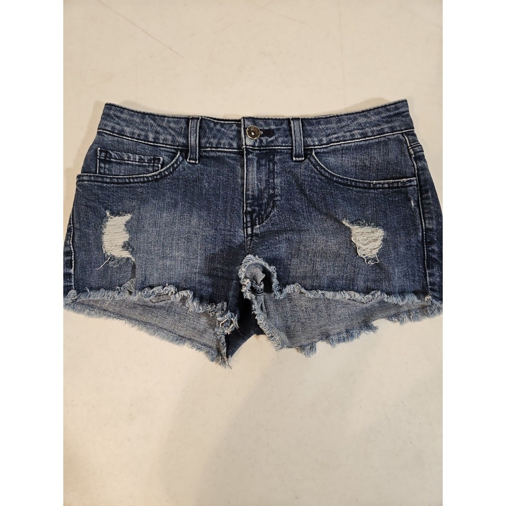 Vans Jean Shorts Size 5 Low Rise Distressed Denim Daisy Dukes Y2K Shorties (1717